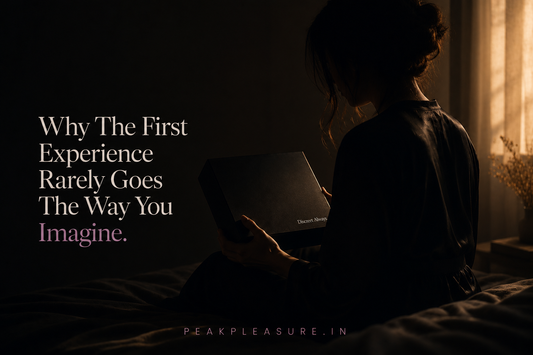 A discreet package resting unopened on a bedside table, representing anticipation, curiosity, and the quiet moments before first exploration.