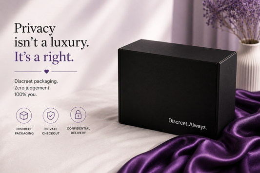 Discreet intimacy product delivery and modern privacy-focused wellness concept